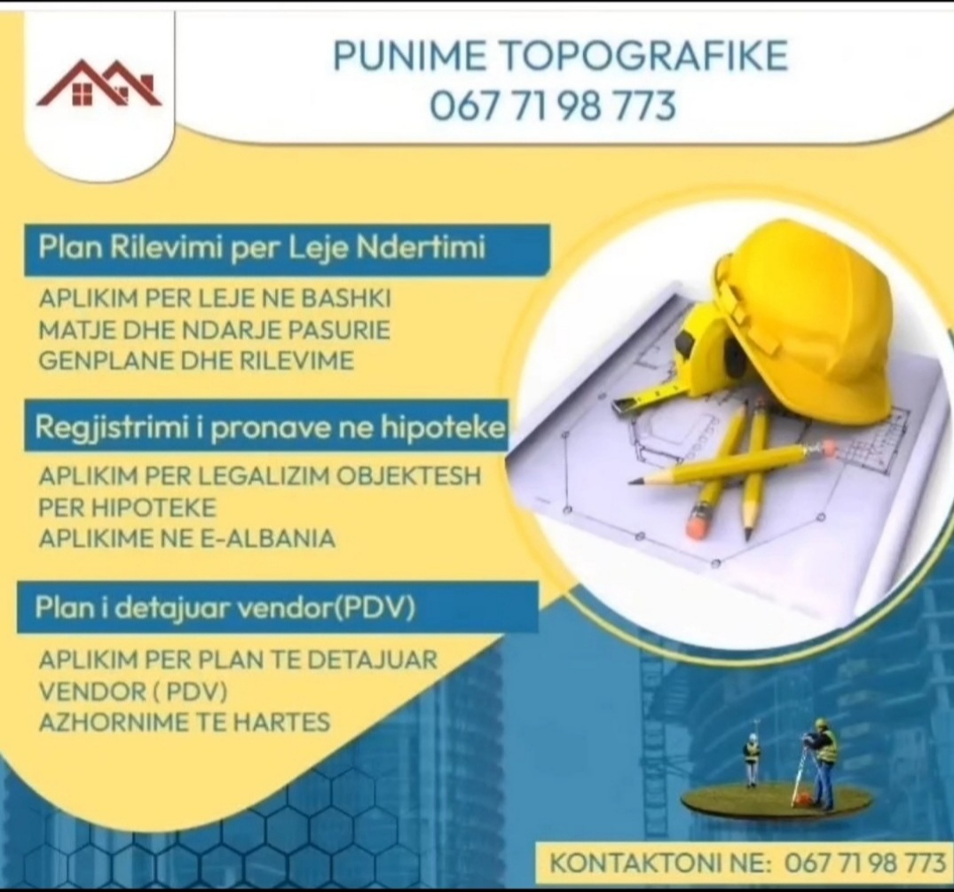 Plan Rilevimi Tiranë 2024 - Inxhinier Gjeodet i Licensuar ASHK nga 2001